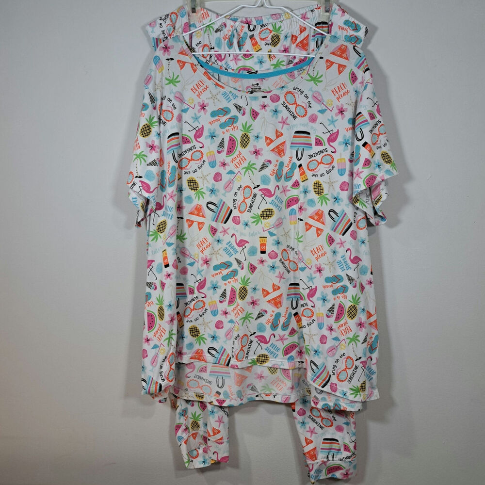 Secret Treasures Summer Themed Women's Plus 3X Pajama Set